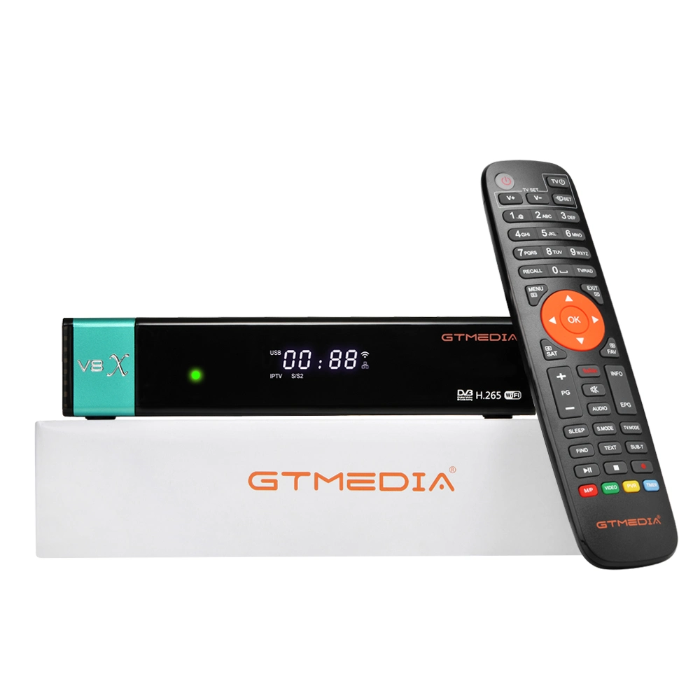 Caixa de TV Digital Wholsale H. 265 10bit DVB S2X Receptor de Satélite com slot para cartão de CA