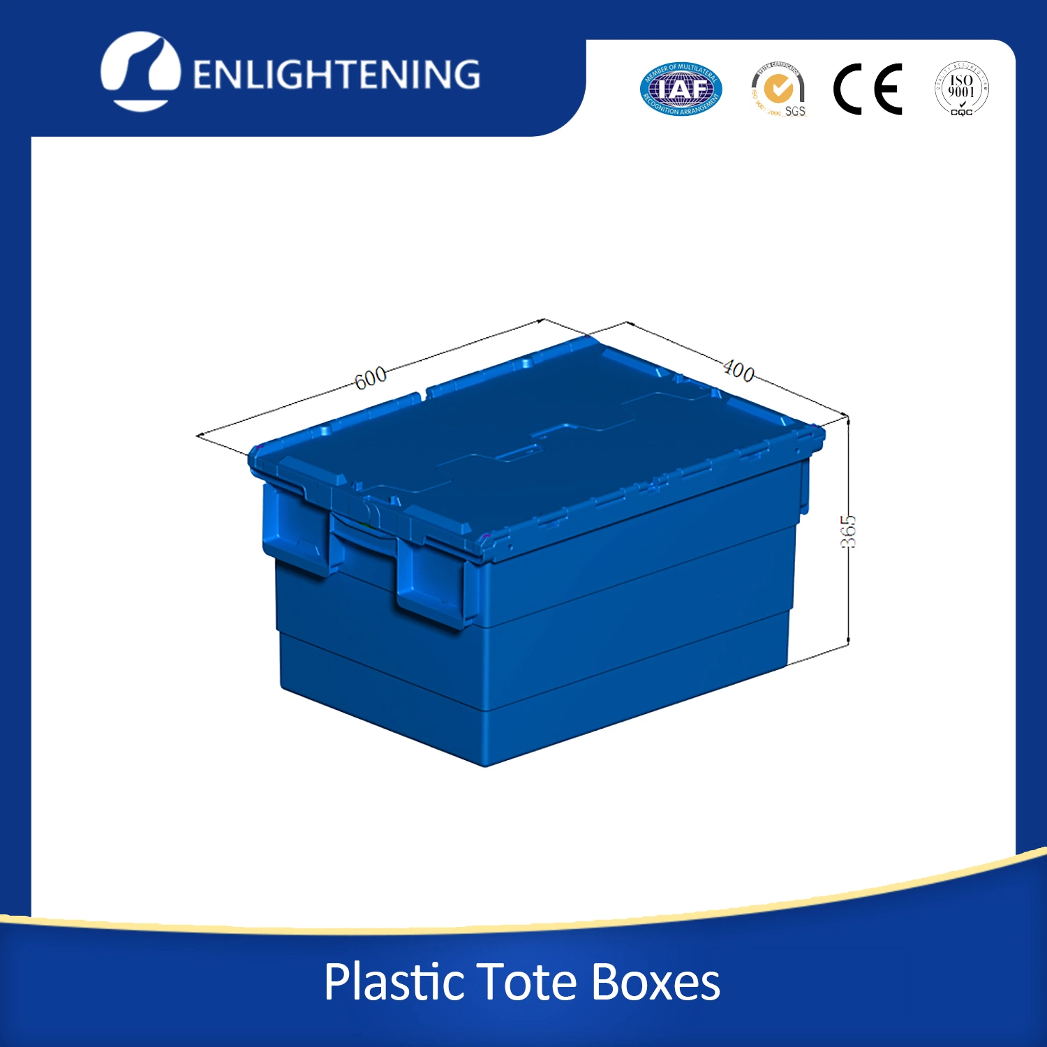 PP Durable Customized EU Warehouse Logistics Delivery Storage Stackable Plastic Container Turnover Flat Noodles Case with Cover Handbag Box