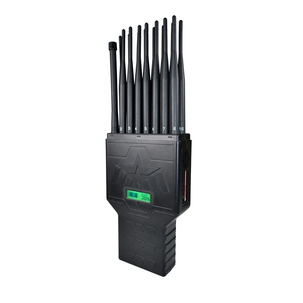 Portátil de 16 bandas GSM CDMA DCS 2G 3G 4G 5g el GPS L1 L2 L3 L4 L5 2.4G 5.8G WiFi Jammer señal VHF HNF bloqueando