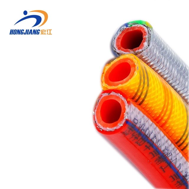 High Pressure Flexible Yellow Stainless Steel Braided LPG Gas Hose Pipe PVC Cover Jacket Steel Wire Braid Hydraulic Exhaust Hose