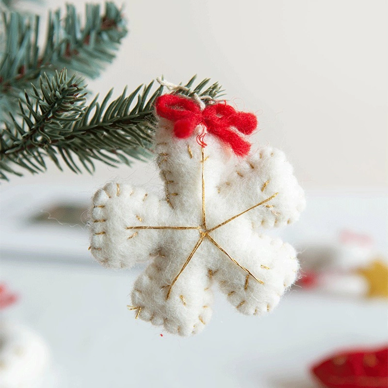 Árbol de Navidad de fieltro Ornament Snowflakes Colgante Kit DIY