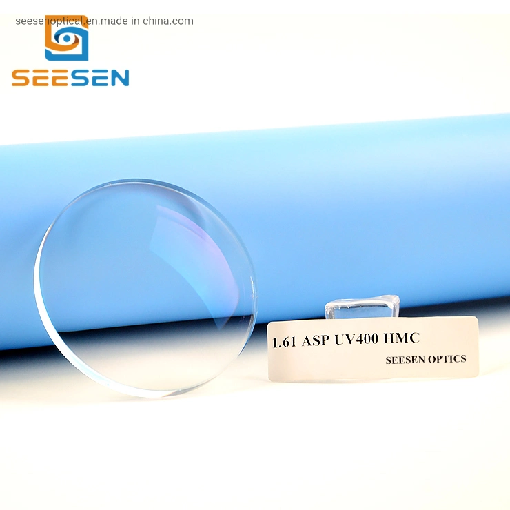 Ophthalmic Lenses 1.61 Single Vision Asp UC Hc Hmc Shmc Optical Lens with High quality/High cost performance  Glass Aspheric UV400 Lenses