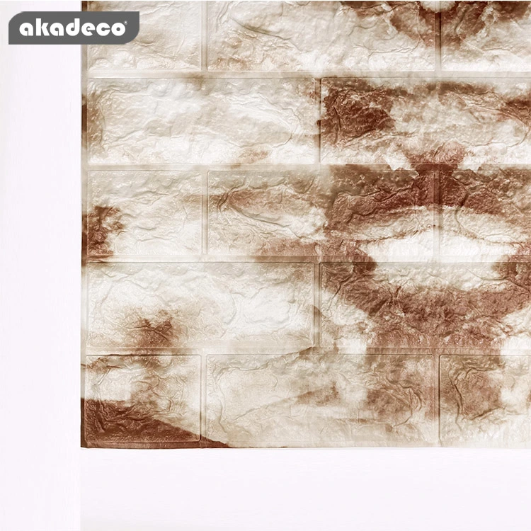 Simulación Akadeco patrón natural de ladrillo gris Industrial viento Simple autoadhesivas 70x77cm papel de la pared de 8mm