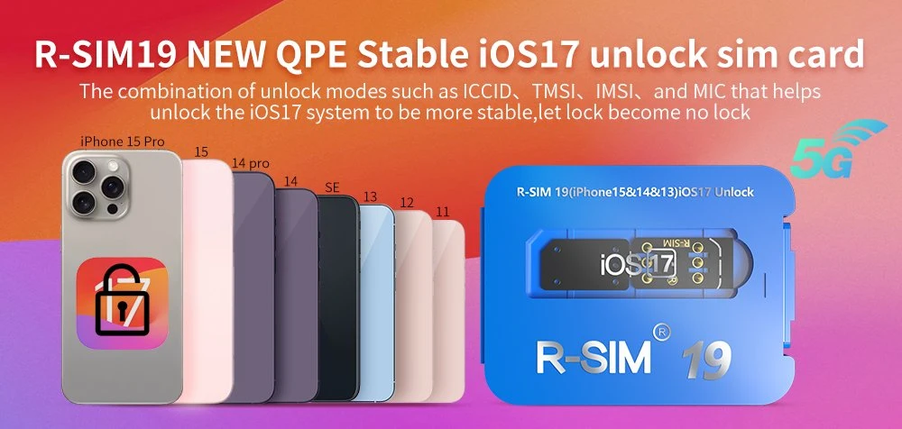 R-SIM19 Ios17 فتح بطاقة SIM لـ IP 15 PRO Max/15PRO/15/14/13