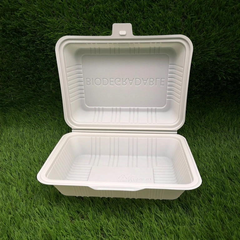 Unbleached Compostable Takeaway Cornstarch Material Food Container