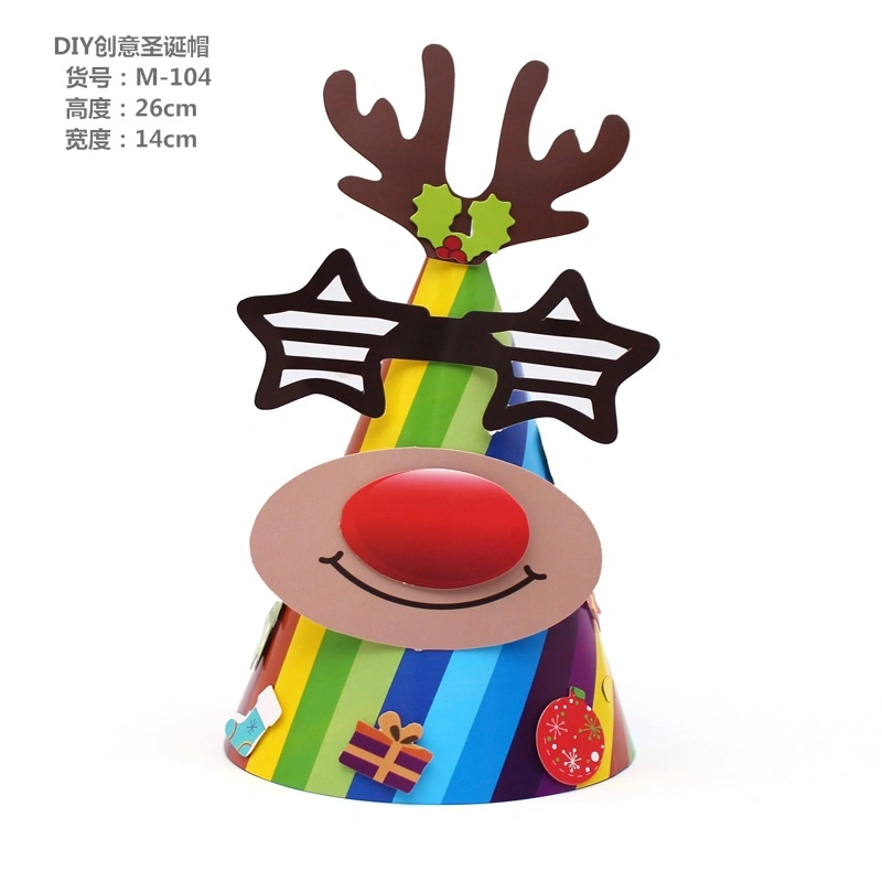 New Christmas Hat Children's Paper Decoration Hat DIY Party Christmas Supplies Handmade Paper Hat