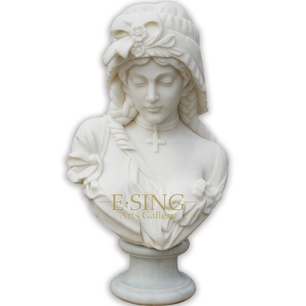 Home Decoration Hand Carved White Marble Roman Custom Female Bust Statue Statue