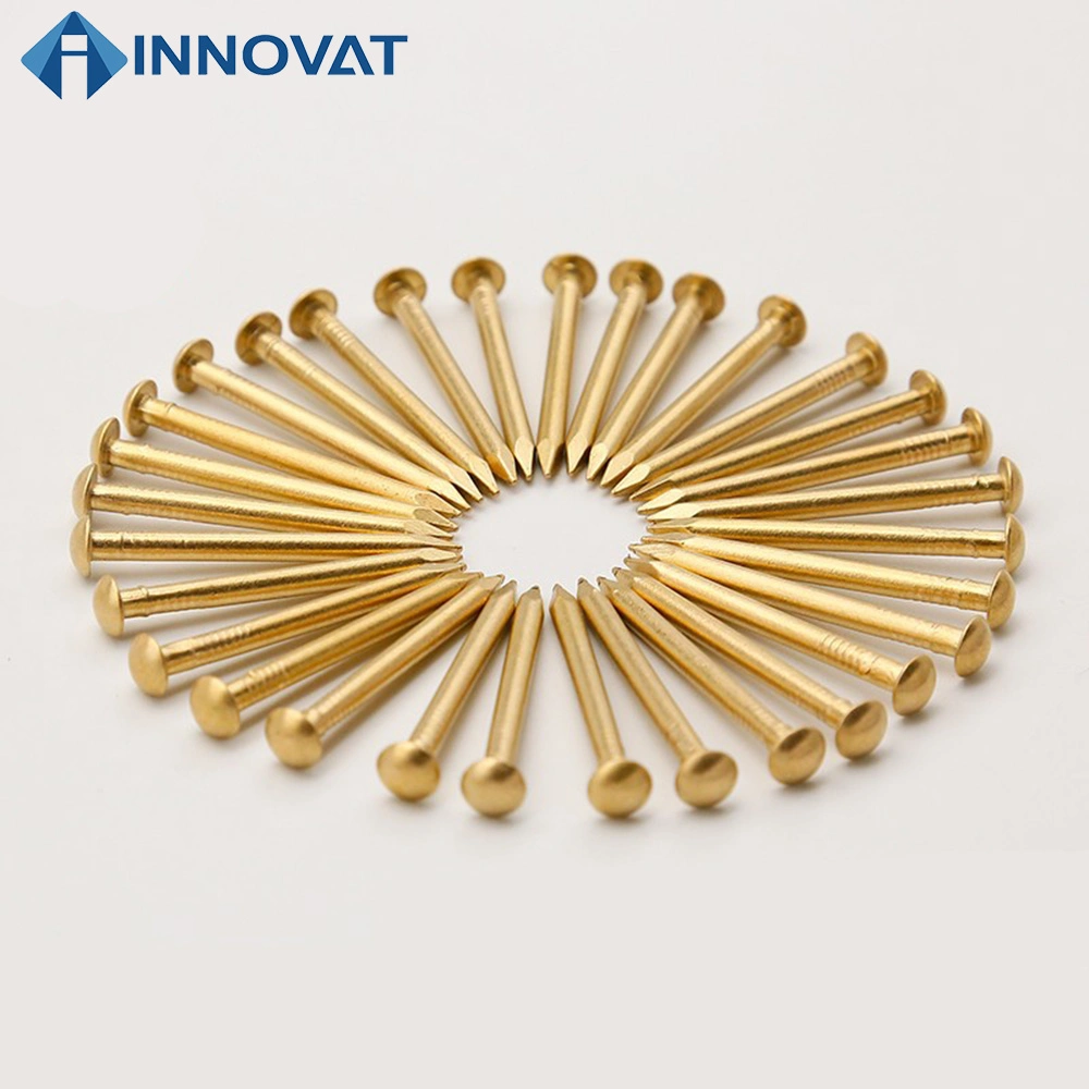 Dia 1.2mm-3mm Pure Copper Nail Round Head Brass Nail Drum Nail for Wooden Furniture Hot Sale Frame Accessories Flat Round Head Copper Brass Nail for Musical