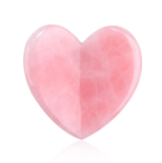 3D de cosmética en forma de corazón de piedra de cuarzo rosa Gua Sha de rodillos de Jade Gua Sha Conjunto de herramientas