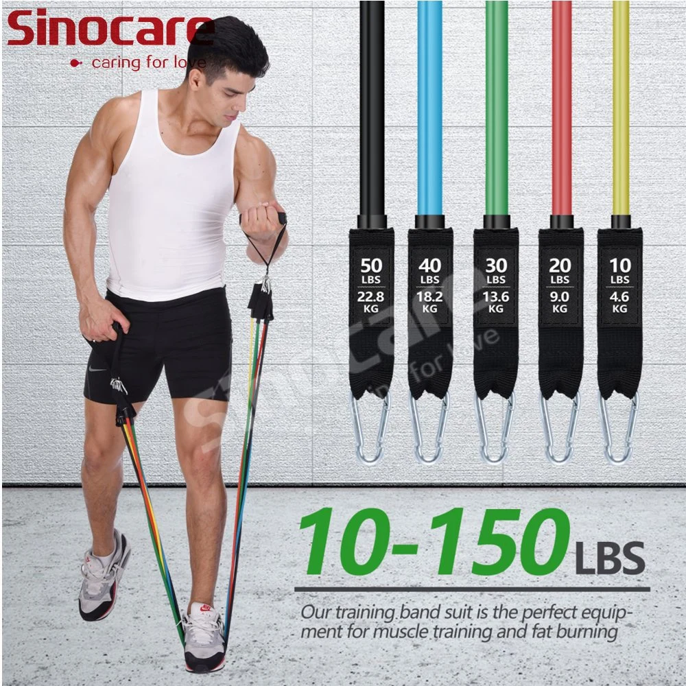 Sincoare Tubes Exercise 11 PCS Resistance Bands, Body Building Accessories Heavy Duty Resistance Band Set