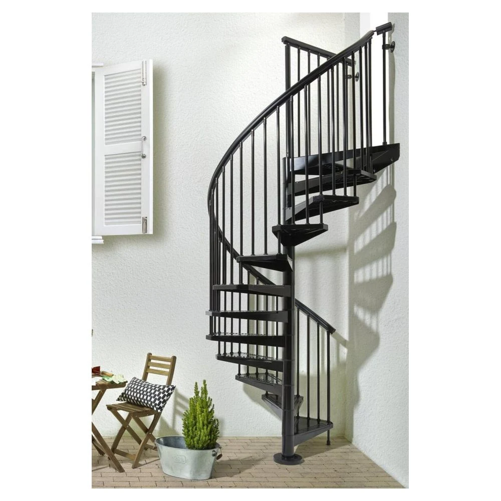 Prima Classic Interior Acero espiral Stair Madera a medida