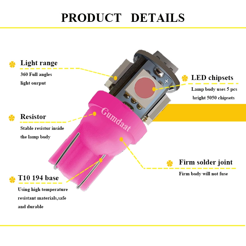 T10 194 W5W 12V bombilla interior LED de luz de techo Luces de instrumentos