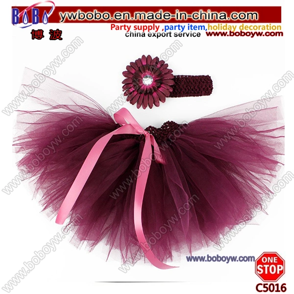 Fête d'anniversaire alimentation bébé filles vin fleur tutus Puffy Tutu Ensemble serre-tête de robe (C5016)