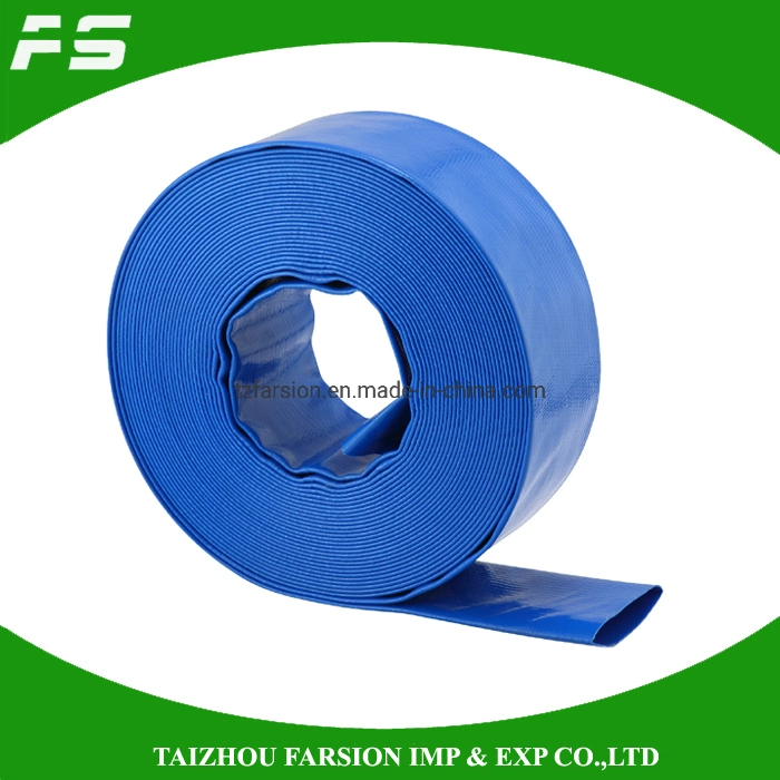 Manguera flexible de PVC azul suministro de agua de riego agrícola de tres capas Tubo de desagüe