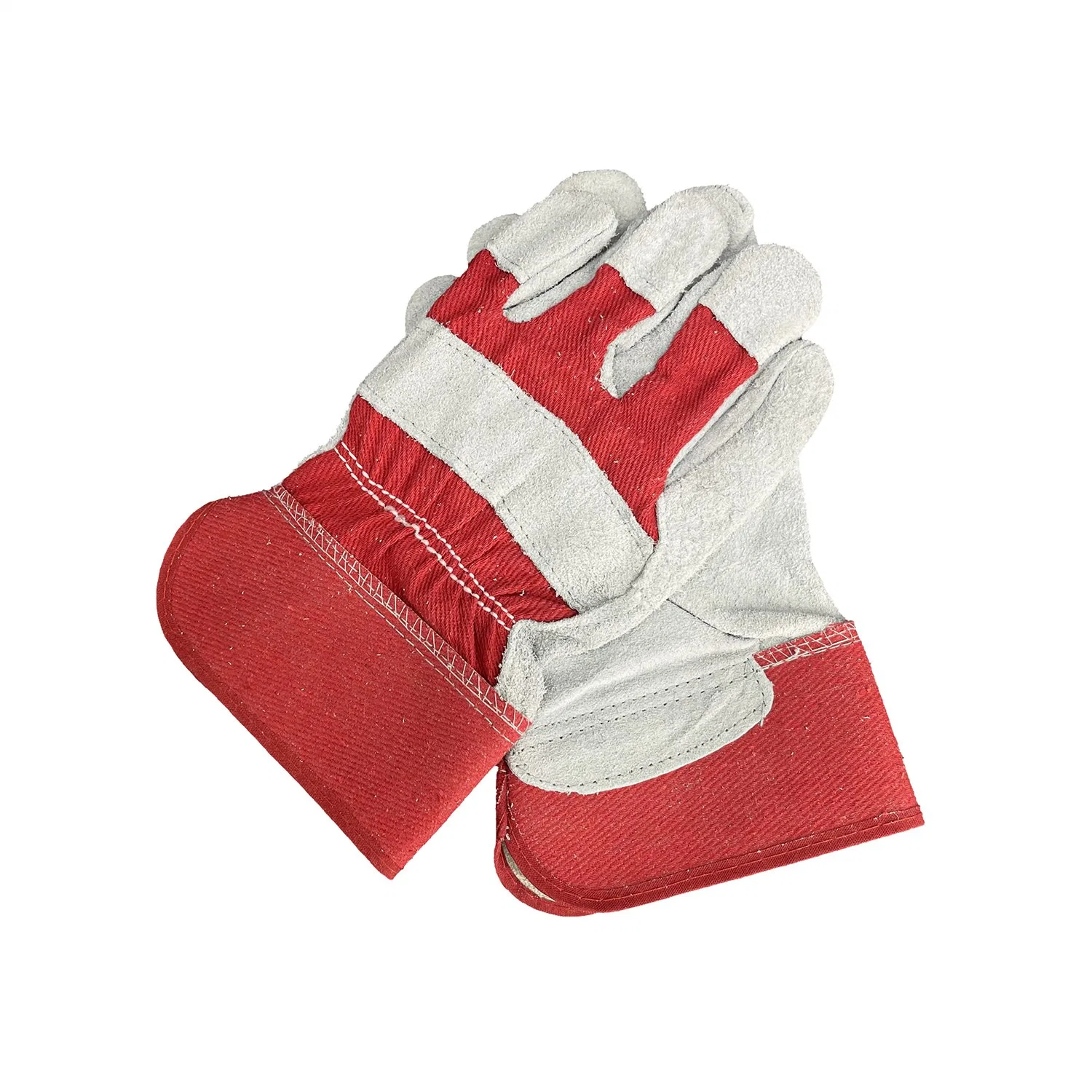 Fashion Red Cow Split Leather Welding Gloves Leather Work Protection Cut Resistant