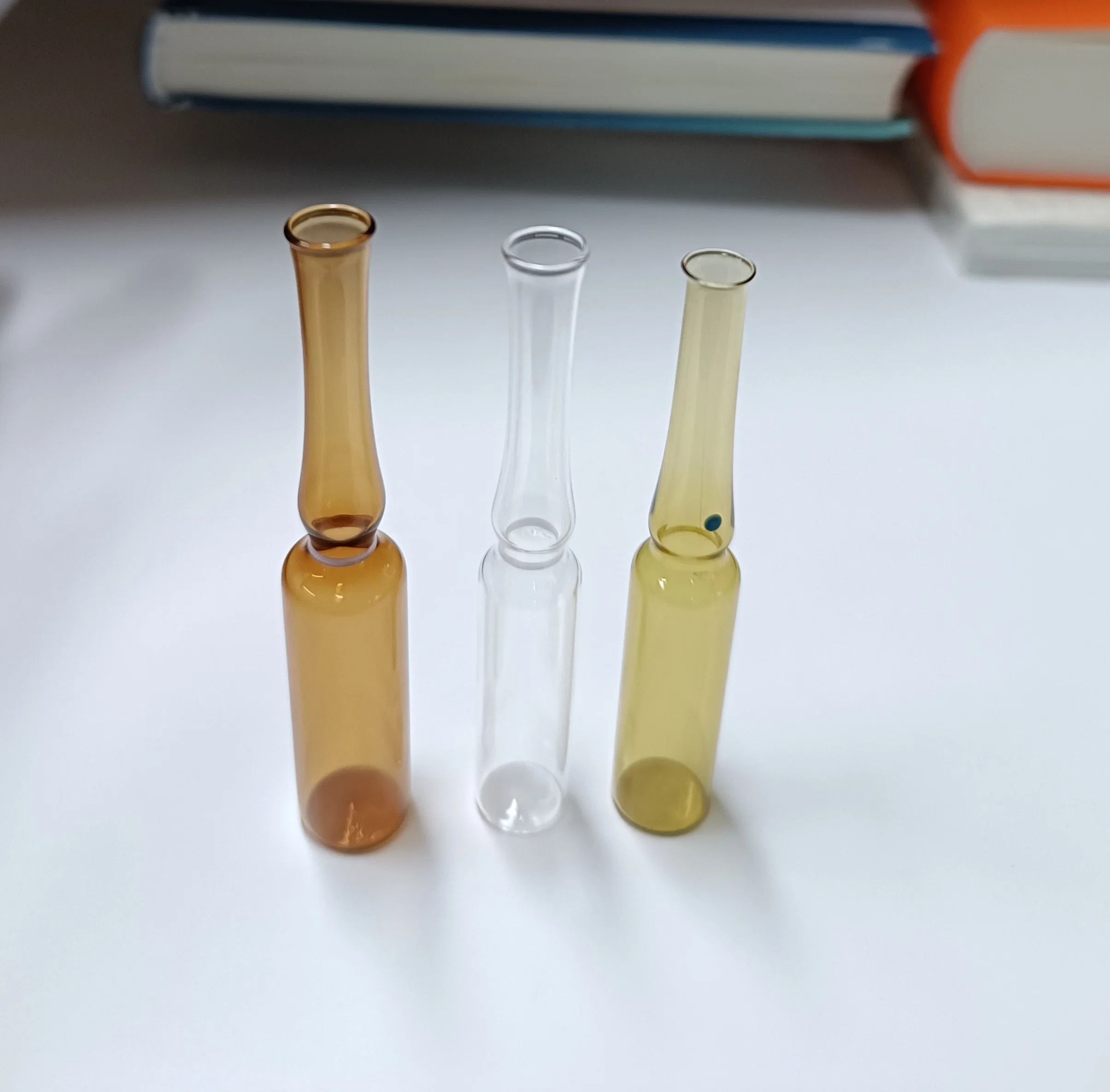 Ampolla de vidrio de borosilicato de color ámbar