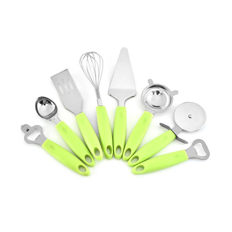 Kitchen Utensils Set 8 Pieces Stainless Steel with Silicone Handle Non Stick Kitchenware Set Home Kitchen Tools, Kitchen Gadget Set Stainless Steel Wbb11917