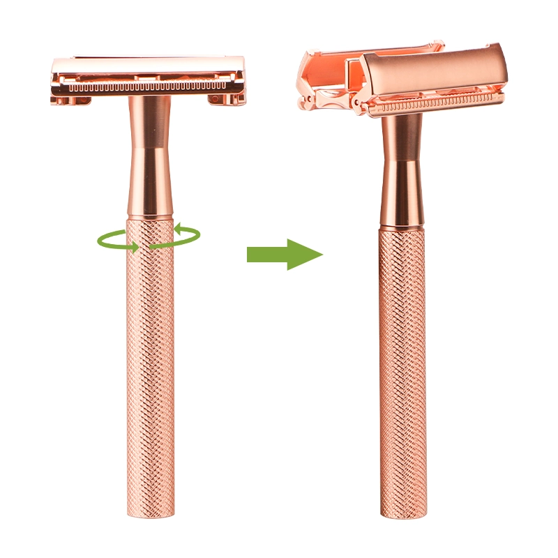 2022 Neuer Arrival Safety Razor, mit Messinggriff und Zinklegierungskopf für Damen′ S Rasur, umweltfreundlich und nachhaltig, keine Abfälle