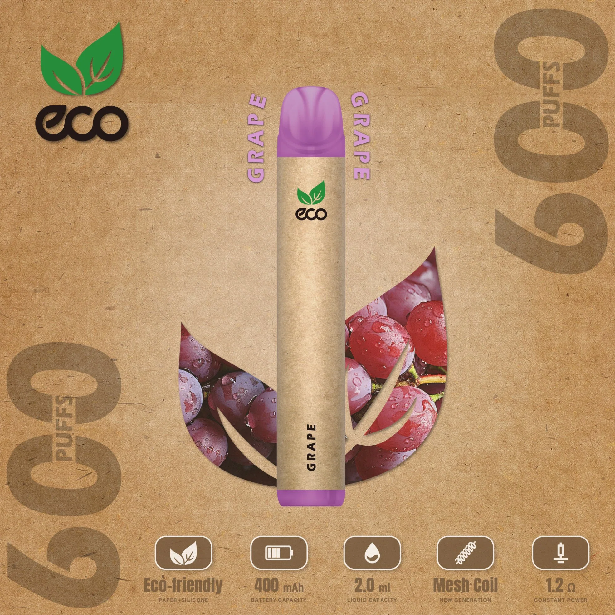 White Label Eco-friendly Materials Disposable/Chargeable Vape DPT 600 Puffs Mini E-cigarette