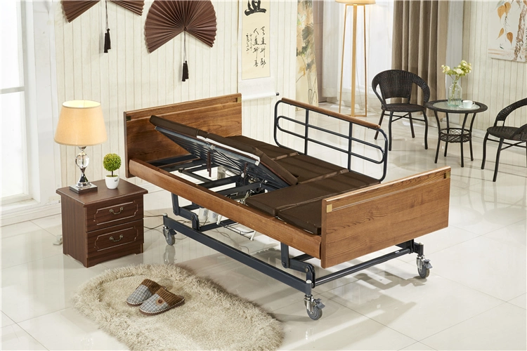 Medical Adjustable Metal Frame Elderly Care Home Nursing Bed for Disabled