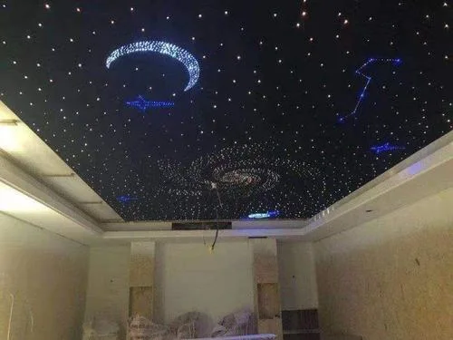Customized Decorative Lights Fiber Optic Twinkle Star Ceiling 9mm or 12mm Acoustic Panel