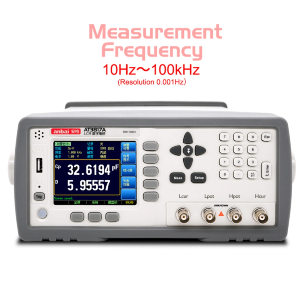 50Hz~100kHz 10 Point Lcr Tester Meter At3817A