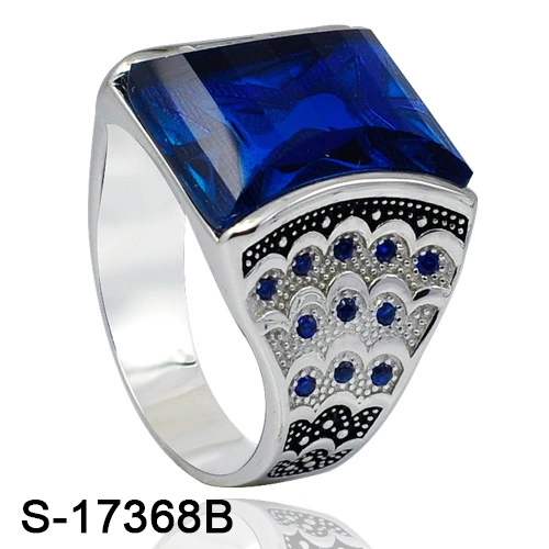 925 Sterling Silver Jewelry Islamic Natural Agate Zirconia Stone Finger Ring for Man