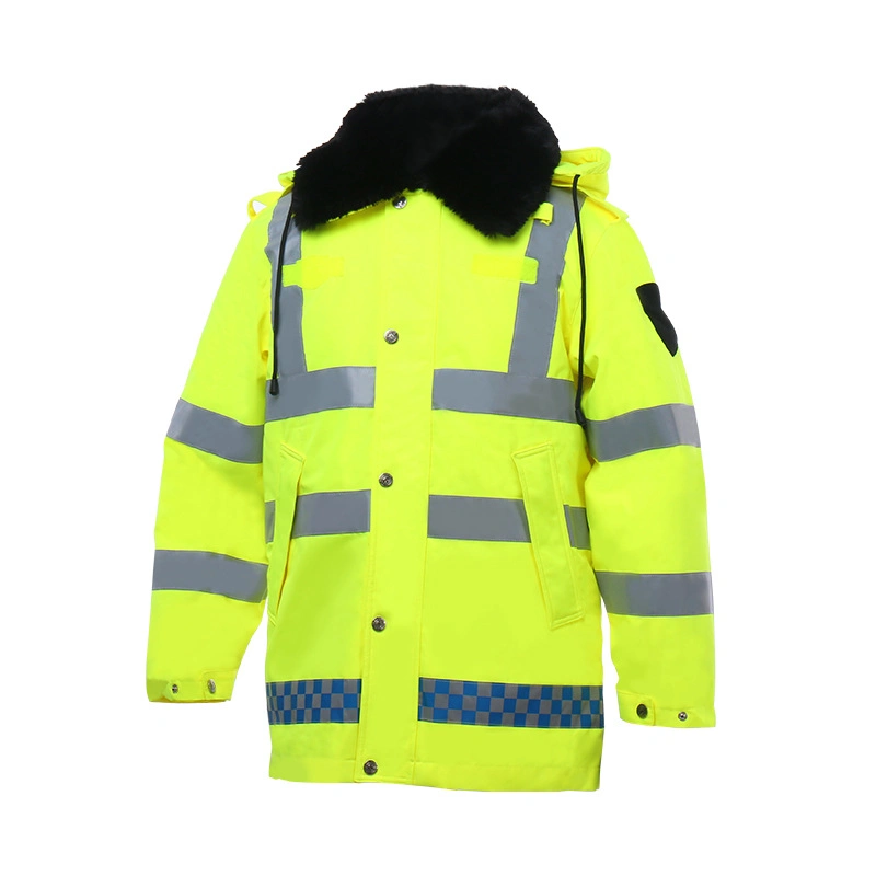 Chubasquero reflectante fluorescente cálido invierno Cold-Proof algodón ropa ciclismo ropa