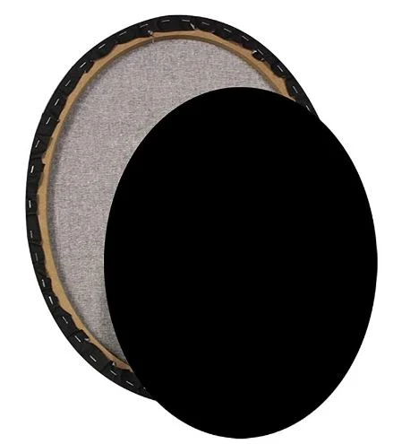 Round Oval Stretched Artist Blank Black Canvas