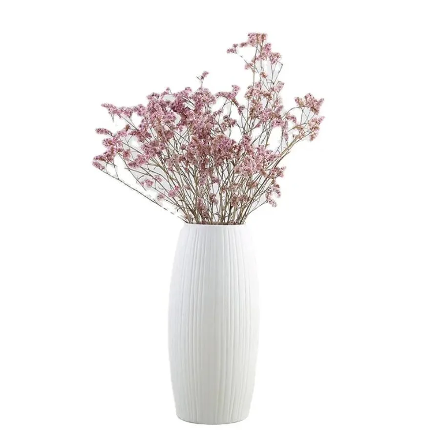 Nuevo diseño White Ceramic Flor jarrón Craft