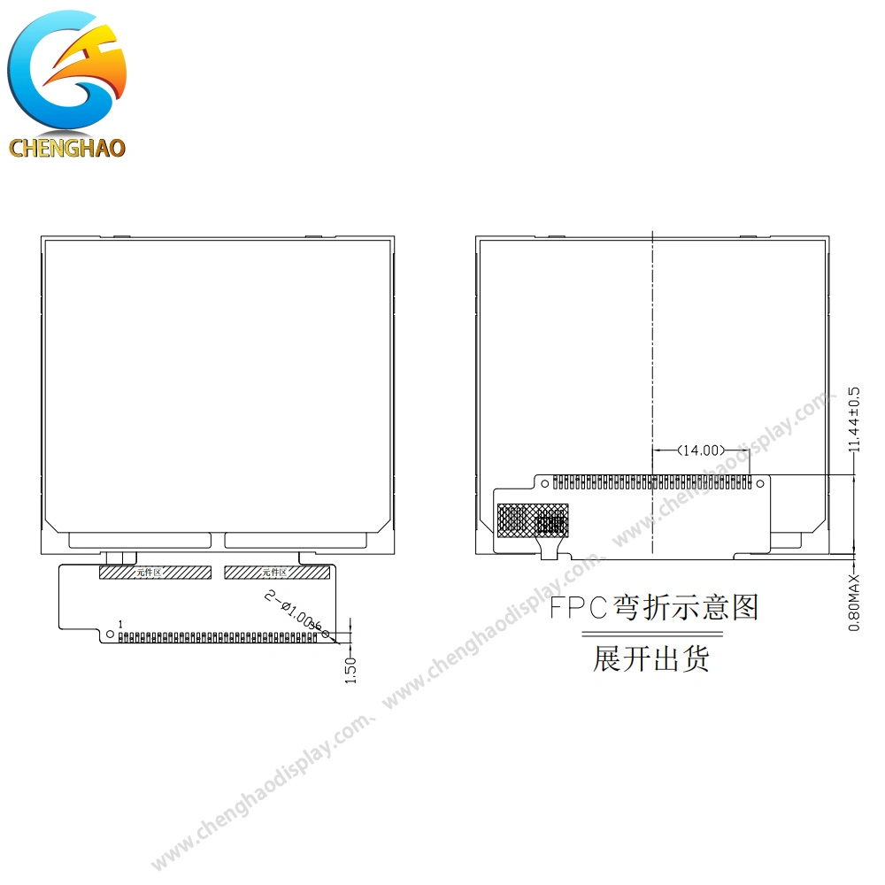 شاشة LCD ملونة 320*3 (RGB) *240 نقطة مقاس 2.31 بوصة صغير لنظام الملاحة بالسيارة