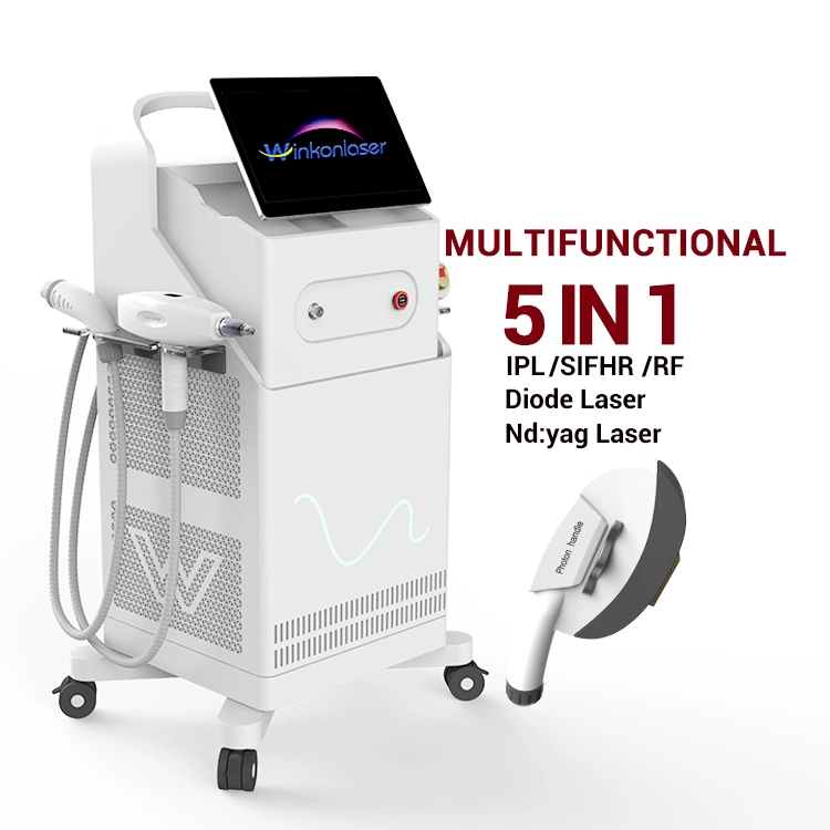 Winkonlaser Multifunction 5in1 Q Switched ND YAG Laser RF Machines Elight Opt IPL Hair Removal Diode Laser Hair Removal Machine
