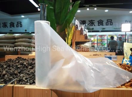 Automatic High Speed PE Nylon Poly Plastic Disposable T-Shirt Flat Bag on Roll Garbage Bag with Core Protection Package Bag Good Quality Shopping Making Machine