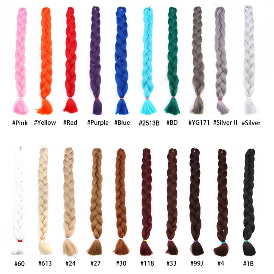 Jumbo Braid Hair 82 Inch 165 G Crotchet Braids Pure Color Synthetic Braiding Hair Black Blond Pink Purple