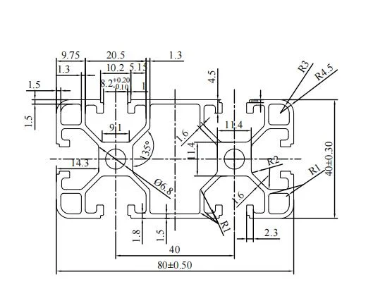 Mk-8-4080h Factory Wholesale/Supplier 4080 Aluminum Profile EU Standard V Slot Aluminum Alloy for Workbench Factory Price