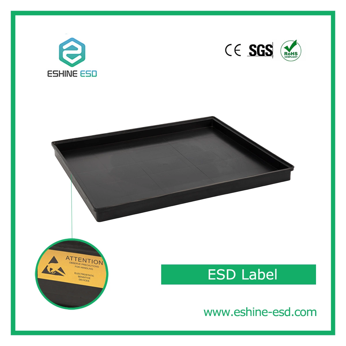 Palettes noires de composants logistiques en plastique d'emballage ESD