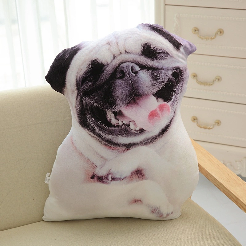 Creative 3-D Simulation Dog Plush Toy Pillow Husky Doll Bulldog Spotted Dog Doll