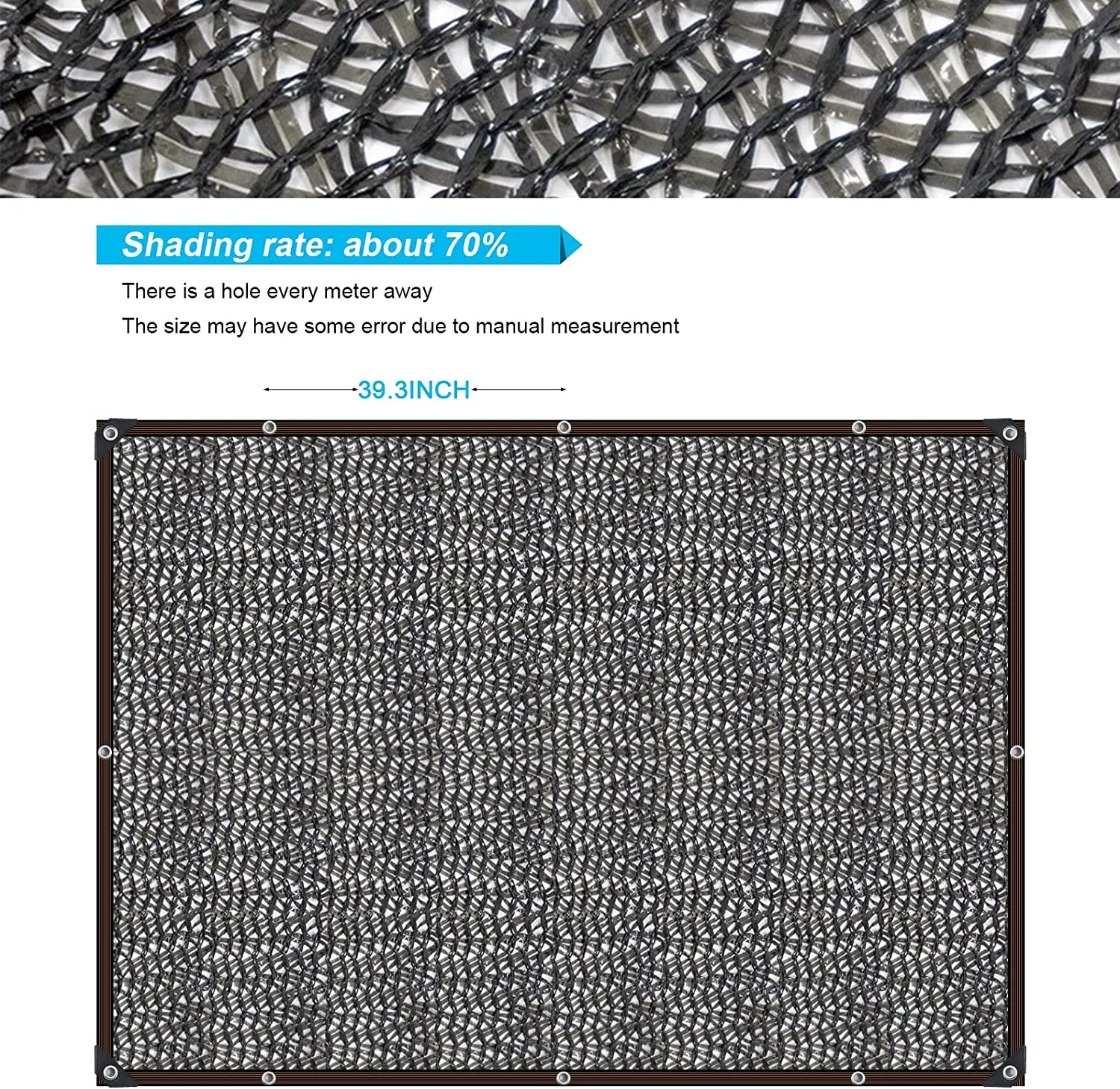 100% de HDPE Virgin Shade Net para estufa Sunshine Net seis Agulha corda de malha simples reforçada Edge 90% Shading Rate