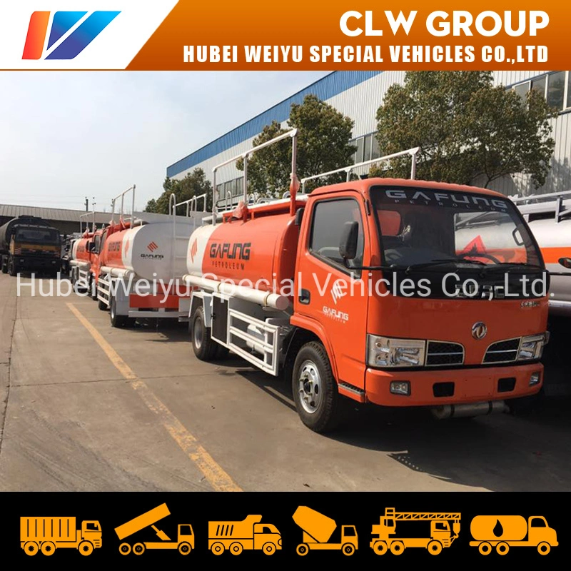 Dongfeng 95hp 6 Wheel 5000liters 5ton Oil Bowser Kraftstoffbetankung Liefertanker Lkw-Spender