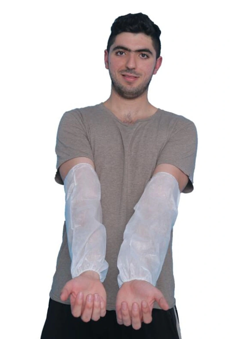 Polyethylene LDPE Plastic Arm Disposable PE Sleeve Cover with Elastic Cuff