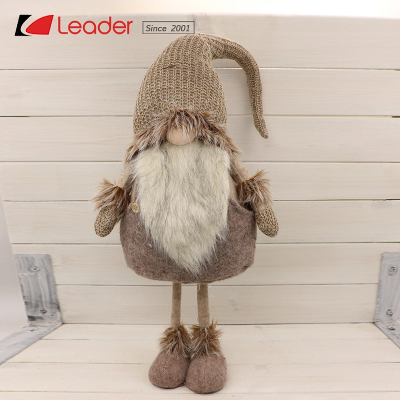 Elegante de alta calidad de la Navidad de tela de color marrón oscuro sueco Gnome elementos para la decoración del hogar y regalos, personalizar tus propios muñecos de peluche nórdico de Navidad