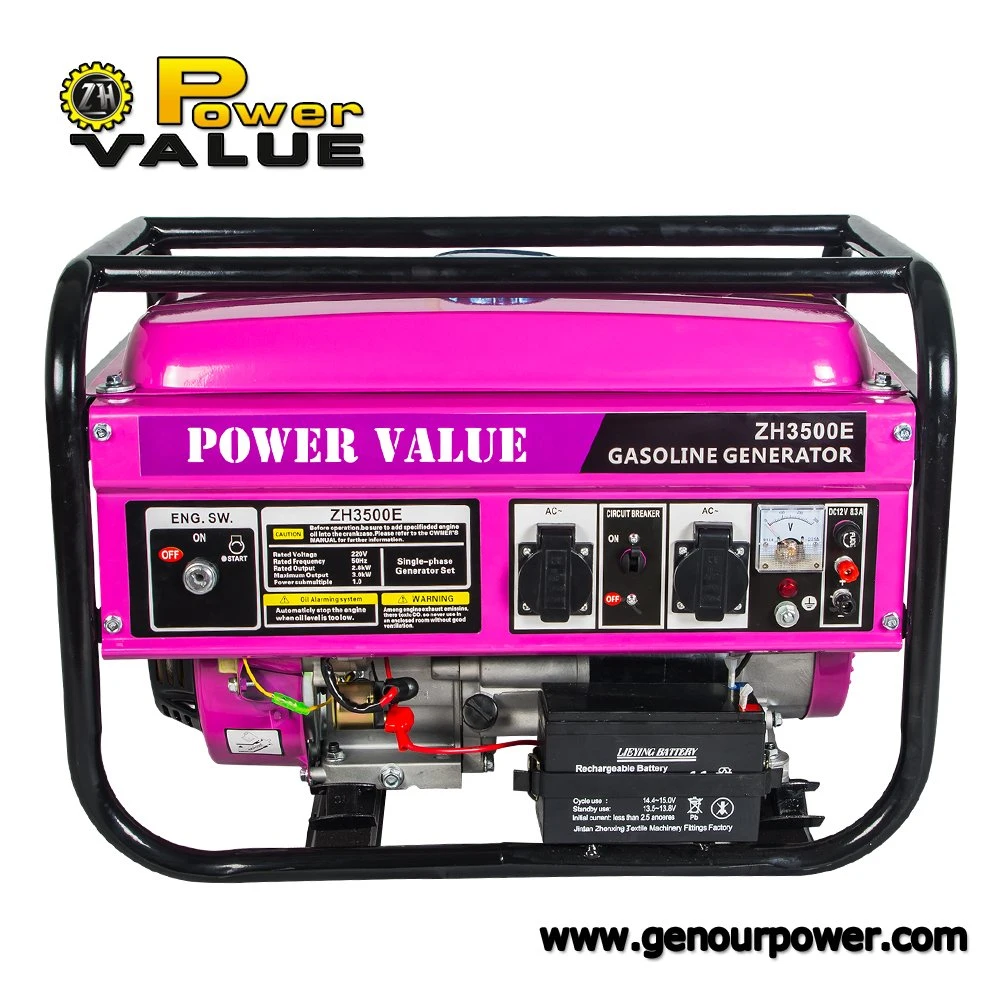 3kW 3000W Generador de gasolina de energía eléctrica portátil de cable de cobre