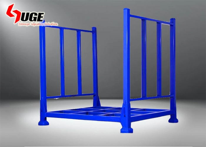 Sale Steel Fabricated Stacking Collapsible Movable Pipe Plate Post Pallet Transport Industrial Storage Rack