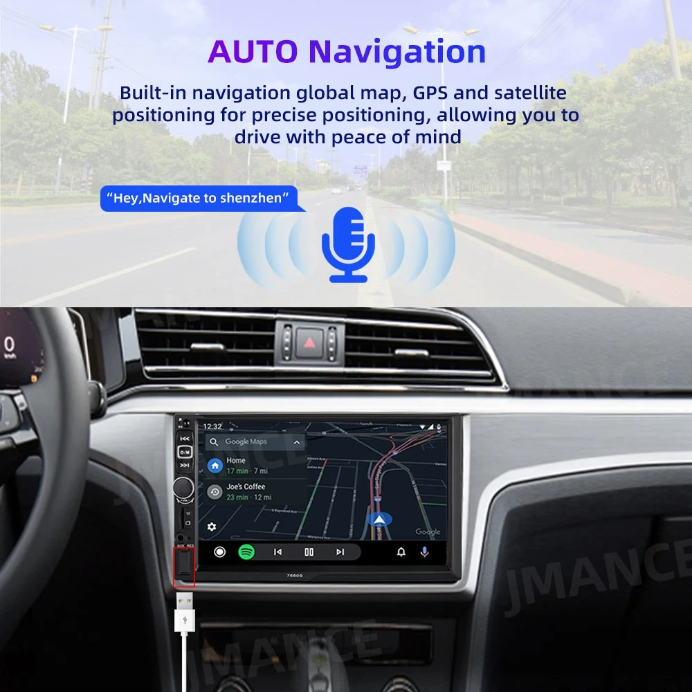 Écran tactile 7 pouces 2 DIN Carplay MP5 de l'autoradio