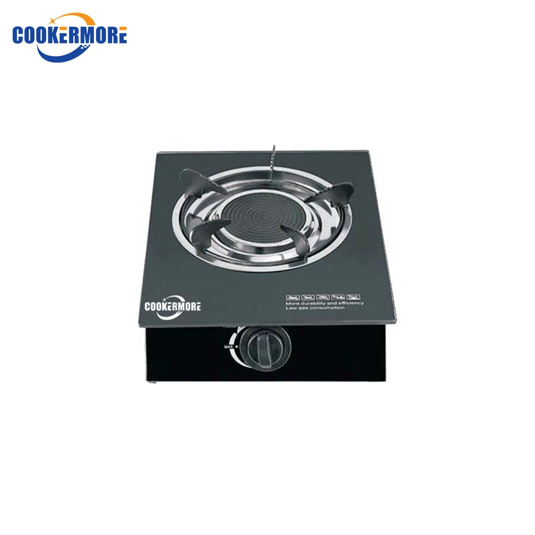 Home Appliances Table Top Glass Iron Burner Gas Cooker Stove