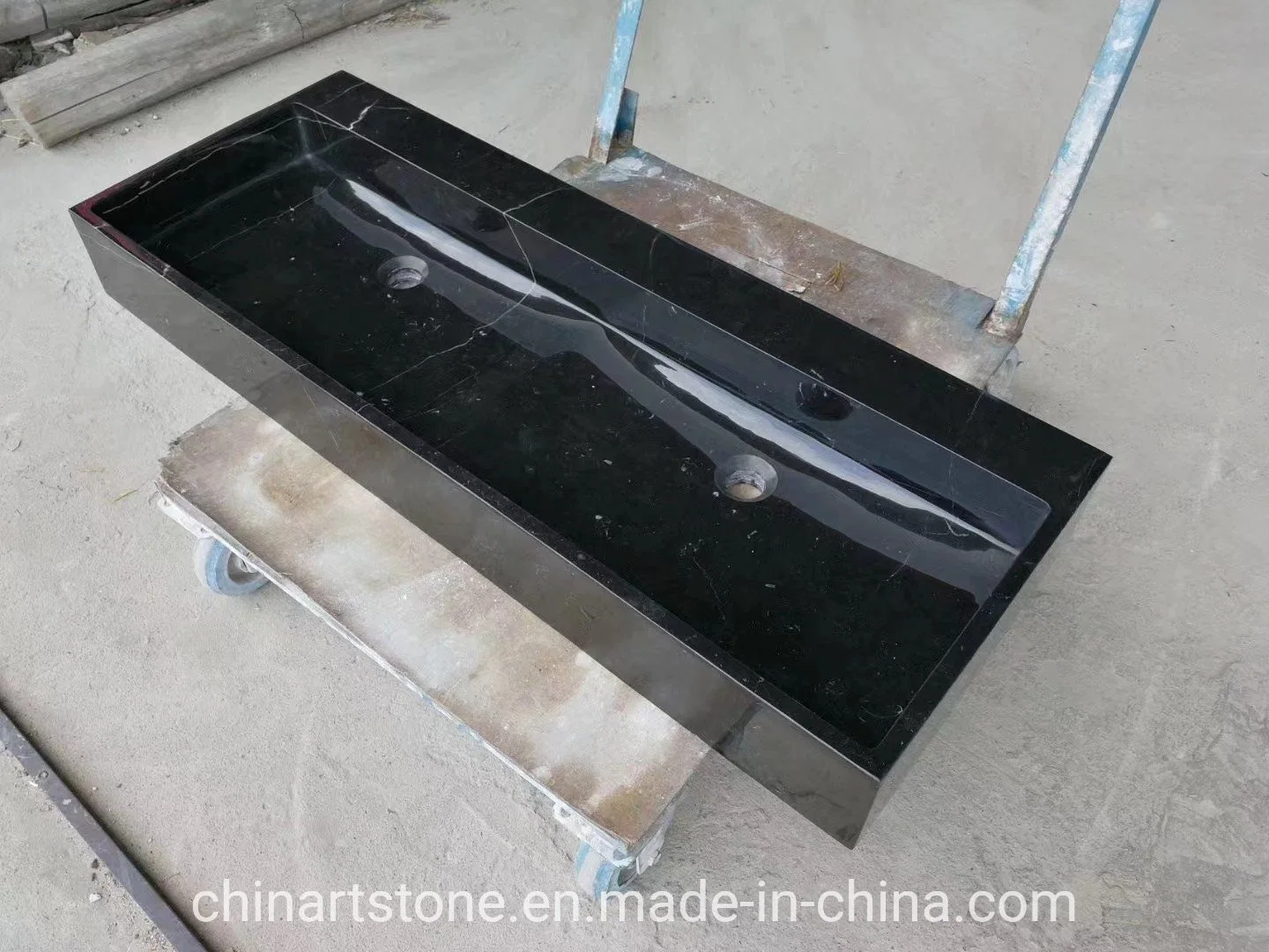 Nature Stone Marble Double Bowls Sink for Washing Room