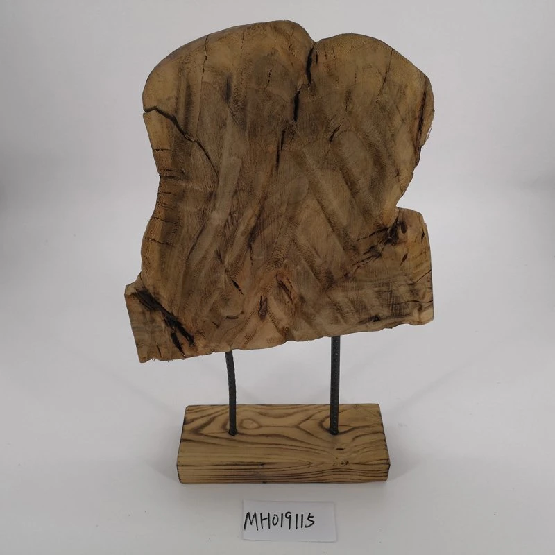 Artesanía de madera de Paulownia rústica con base de madera maciza para decoración del hogar.