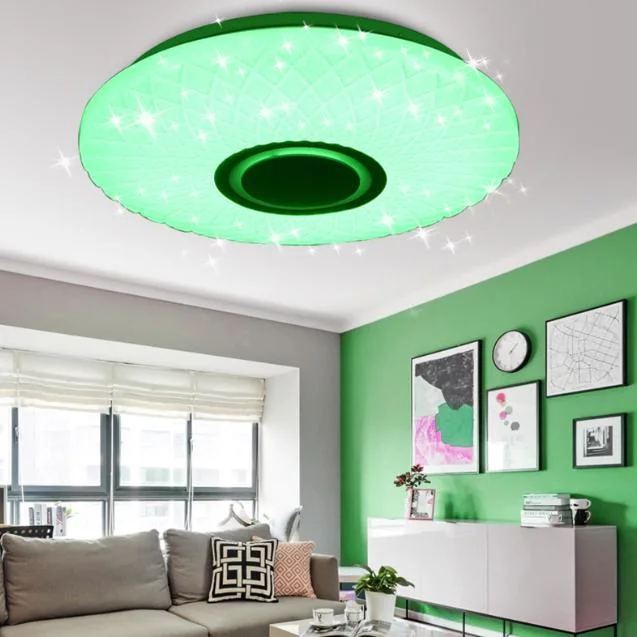 Energy Saving WiFi bluetooth Smart 24W New Designed Ultra Thin IP54 IP20 High Power Iron Chasis PVC/PS LED Light Indoor Modern Dimmable Ceiling Light