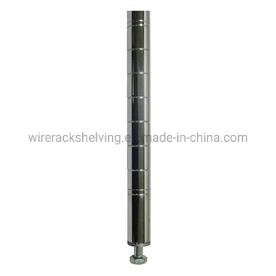 Stable Leveling Feet Wire Shelving Unit Matal Silver Rack Used in Shopping Mall