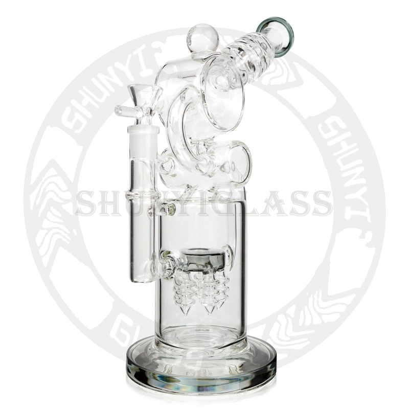 Customize Donut 3-Arm Recycler Oil Rig Special Perc Glass Smoking Water Pipe Gift